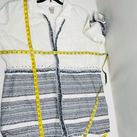 Chicos Eyelet topper embellished trim jacket SZ4 nwt - Picture 9 of 12